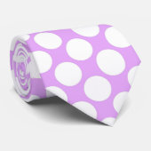 Bright Purple Jumbo Polka Dots Custom Necktie Stropdas (Opgerold)