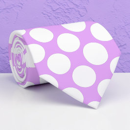 Bright Purple Jumbo Polka Dots Custom Necktie Stropdas