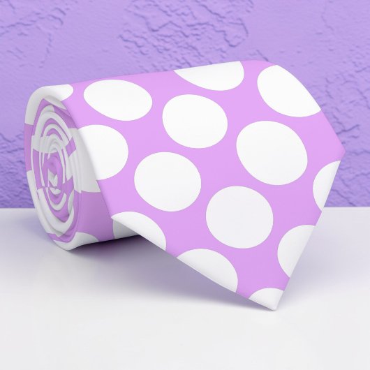 Bright Purple Jumbo Polka Dots Custom Necktie Stropdas