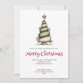 Bright Quirky Christmas Tree Watercolor Greeting Feestdagenkaart (Voorkant)