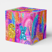 Bright Rainbow 6th Birthday Bedankt voor je gunstb Bedankdoosjes (Achterkant)