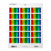 Bright Rainbow-adreslabel Etiket (Full Sheet)