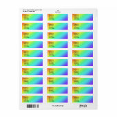 Bright Rainbow-adreslabels Etiket (Full Sheet)