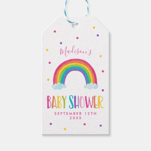 Bright Rainbow Baby shower Favor Cadeaulabel (Voorkant)