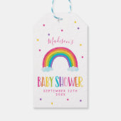 Bright Rainbow Baby shower Favor Cadeaulabel (Achterkant)
