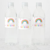 Bright Rainbow Baby shower Waterfles Etiket (Flessen)