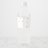 Bright Rainbow Baby shower Waterfles Etiket (Achterkant)