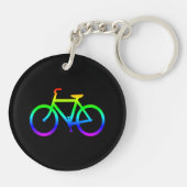 Bright Rainbow Bicycle Sleutelhanger (Achterkant)