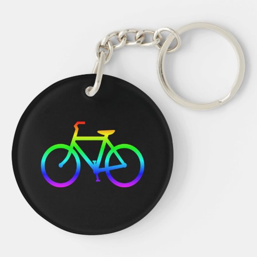 Bright Rainbow Bicycle Sleutelhanger (Achterkant)