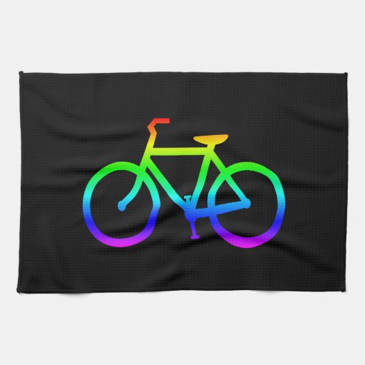 Bright Rainbow Bicycle Theedoek (Horizontaal)