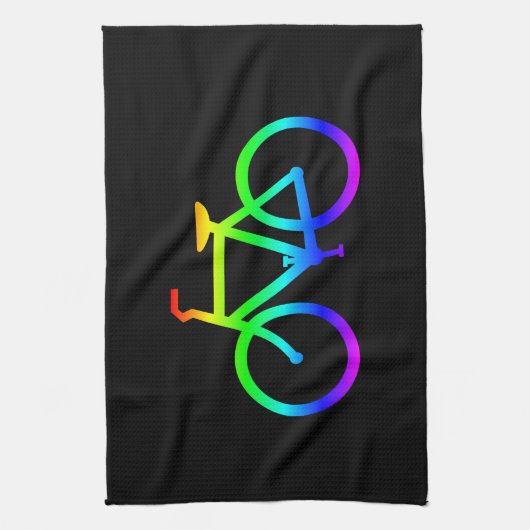 Bright Rainbow Bicycle Theedoek (Verticaal)