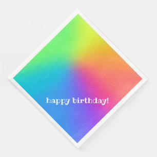 Bright Rainbow Birthday Party Paper Dinner Napkins Servet