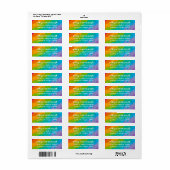 Bright Rainbow Birthday Return-adreslabels Etiket (Full Sheet)