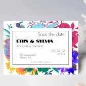 Bright Rainbow Botanical Wedding Save The Date
