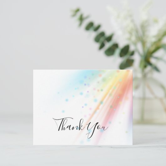 Bright Rainbow Bubble Light LGBTQ Dank u Briefkaart (Staand voorkant)