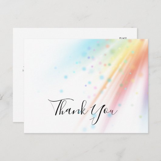 Bright Rainbow Bubble Light LGBTQ Dank u Briefkaart (Voorkant / Achterkant)