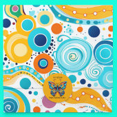 Bright Rainbow Butterly | Aqua | Blauw | SINAASAPP Ronde Sticker