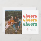 Bright Rainbow Cheers Multi Foto Kerst Kaart (Voorkant)