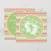 Bright Rainbow Chevron Baby Feet Baby shower Kaart (Voorkant / Achterkant)