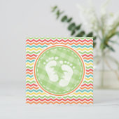 Bright Rainbow Chevron Baby Feet Baby shower Kaart (Staand voorkant)