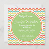 Bright Rainbow Chevron Baby Feet Baby shower Kaart (Achterkant)