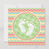 Bright Rainbow Chevron Baby Feet Baby shower Kaart (Voorkant)
