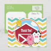 Bright Rainbow Chevron Boerderij Theme Baby shower Briefkaart (Voorkant / Achterkant)