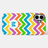 Bright Rainbow Chevron Monogram Case-Mate iPhone Case (Achterkant (horizontaal))