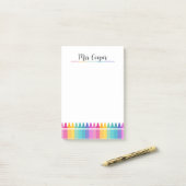 Bright Rainbow Crayons kleuterjuf Post-it® Notes (Op bureau)