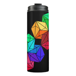 Bright Rainbow Cube Driehoeken op zwart Thermosbeker