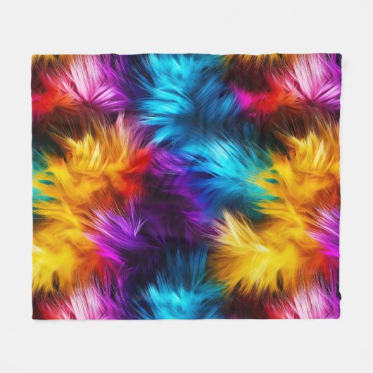 Bright Rainbow faux monster bont textuur Fleece Deken (Voorkant (Horizontaal))