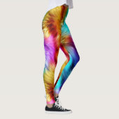 Bright Rainbow faux monster bont textuur Leggings (Rechts)