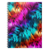 Bright Rainbow faux monster bont textuur Notitieboek (Voorkant)