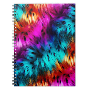 Bright Rainbow faux monster bont textuur Notitieboek