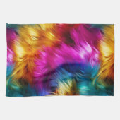 Bright Rainbow faux monster bont textuur Theedoek (Horizontaal)