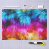 Bright Rainbow faux monster bont textuur Tissuepapier (Craft)