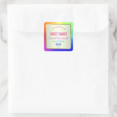 Bright Rainbow Glitter productetiket Vierkante Sticker (Tas)