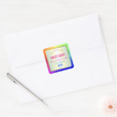 Bright Rainbow Glitter productetiket Vierkante Sticker