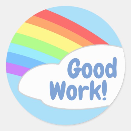 Bright Rainbow Goed Werk Beloning Kinder Ronde Sticker (Voorkant)