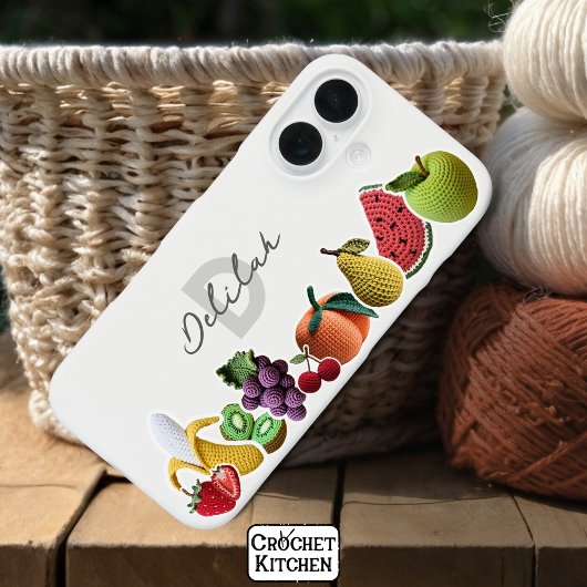 Bright Rainbow Haakfruit Collage Monogram Case-Mate iPhone Case