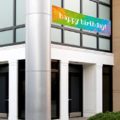 Bright Rainbow Happy Birthday-banner Spandoek (Buitenkant Gebouw)