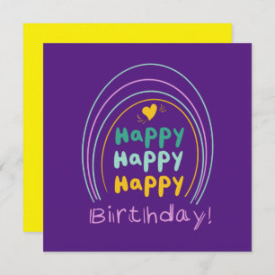 Bright Rainbow Happy Birthday Lettering Kaart