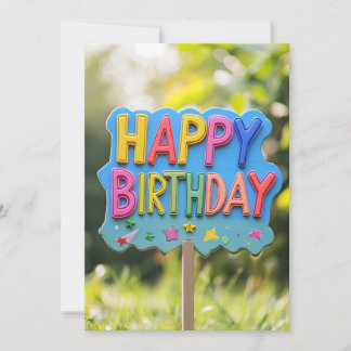 Bright Rainbow Happy Birthday Sign Verjaardag Kaart