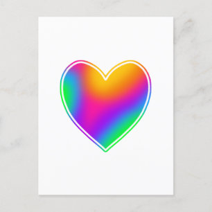 Bright Rainbow Heart Blank Briefkaart