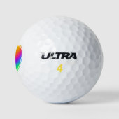 Bright Rainbow Heart Golf Balls Golfballen (Logo)