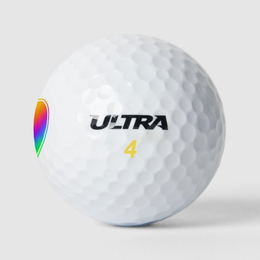 Bright Rainbow Heart Golf Balls Golfballen (Logo)