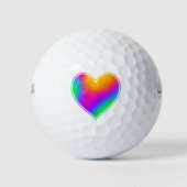 Bright Rainbow Heart Golf Balls Golfballen (Voorkant)