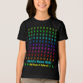 Bright Rainbow Kind's Monogram, 100 dagen school Tri-Blend Shirt (Voorkant)