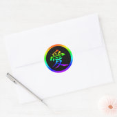 Bright Rainbow Love Kanji Ronde Sticker (Envelop)