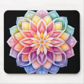 Bright Rainbow Mandala Floral Muismat (Voorkant)